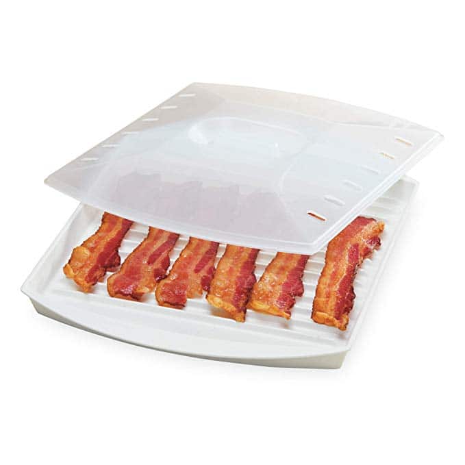 Red/Clear Sistema Microwave Bacon Crisper CookerEasy Breakfast Bacon Tray 