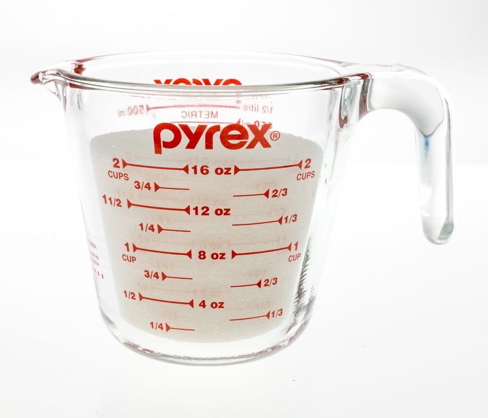 Glass measuring cup.